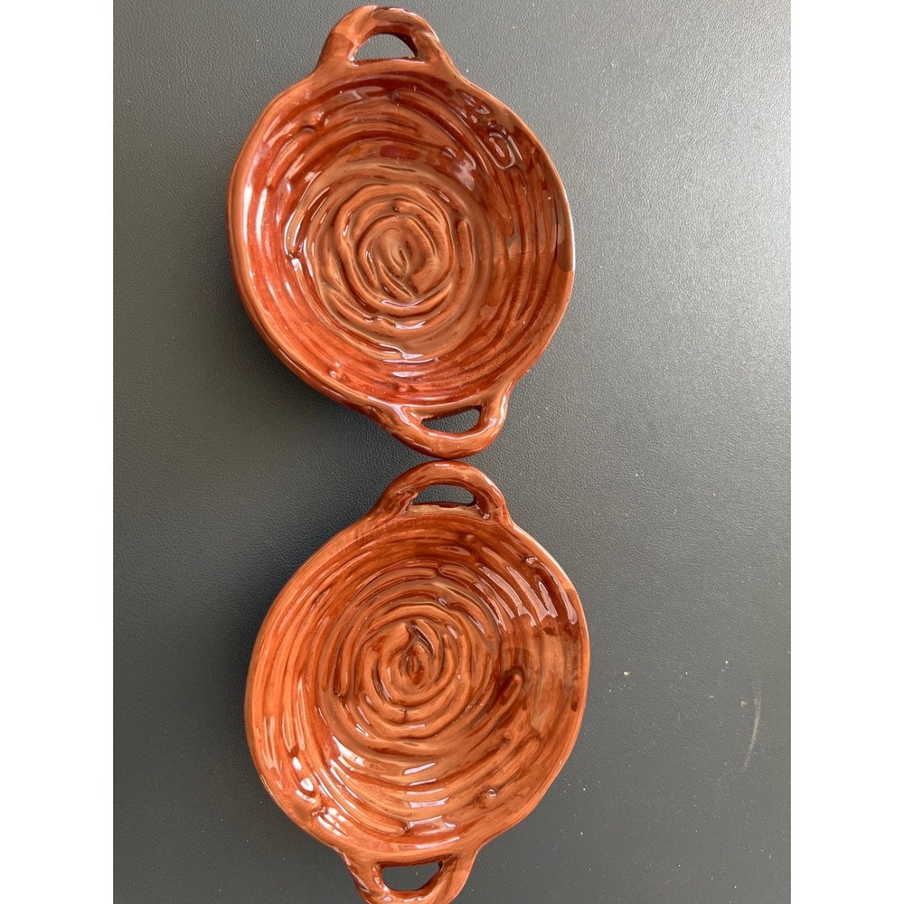 Temp-tations Old World Hand-painted Stoneware Ramekin Set Terracotta Brown 2pc